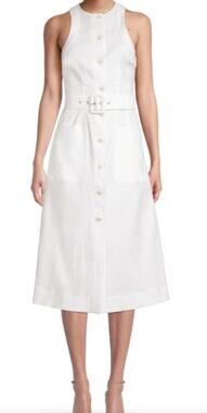 Ted Baker Dress Jancita linen blend sleeveless midi size 3 (US 8)